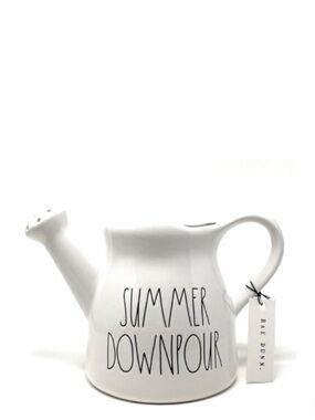 NEW Rae Dunn Summer Downpour Watering  Ceramic Pitcher Can
